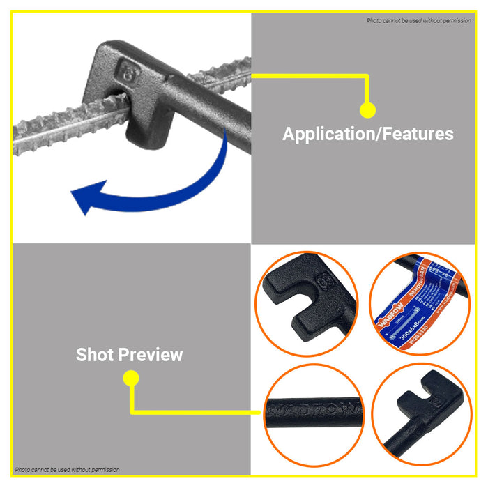 BUILDMATE Wadfow Cardbon Steel Metal Bending Bar Rod Tool 300mm - 600mm Drop Forged SOLD PER PIECE - WHT