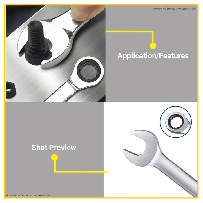 BUILDMATE Wadfow 5pcs / 7pcs Ratchet Spanner Set 8-14mm / 8-19mm Adjustable Dual-Ended Combination Ratcheting Gear Socket Wrench - WHT