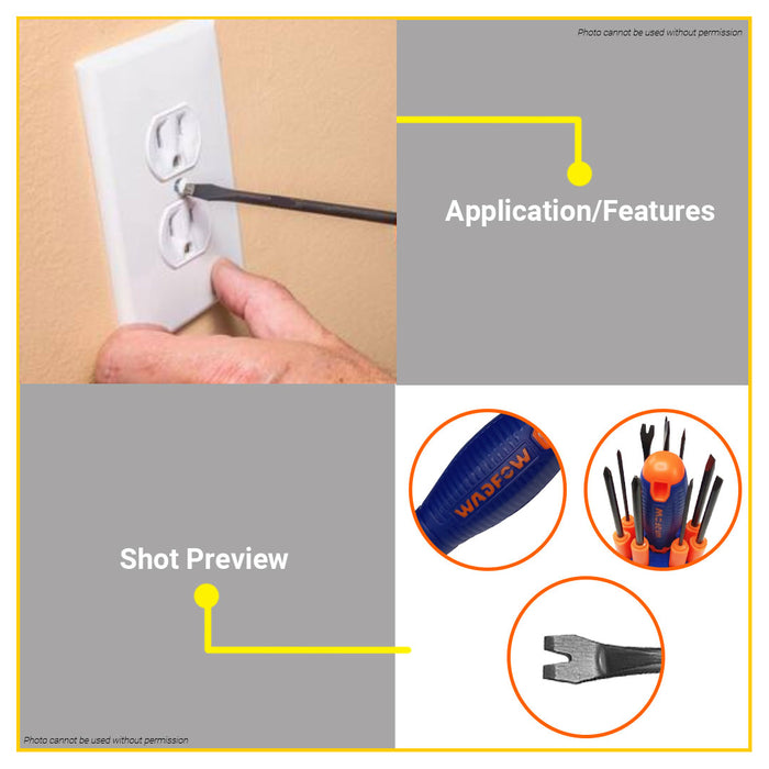 BUILDMATE Wadfow 10PCS/SET Interchangeable Screwdriver Set for Repair Hand Tool WSS1B10 - WHT