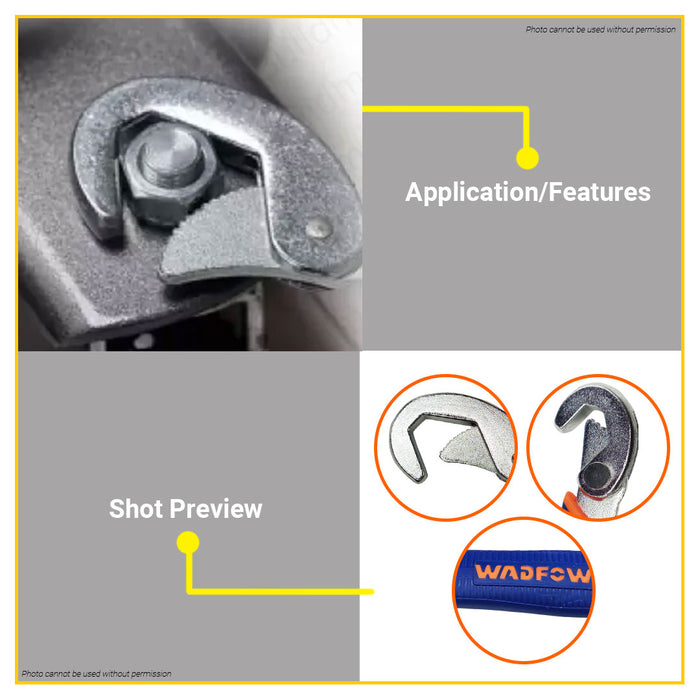 BUILDMATE Wadfow 2PCS/SET Universal Wrench Single / Double Open End Wrench Adjustable Multi-Function Spanner Snap and Grip Hand Tool Set WUW1103 - WHT