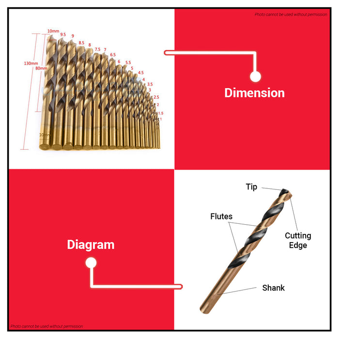 INGCO 19pcs Cobalt HSS Drill Bit SET 1-10mm AKDB1195 •BUILDMATE• IHT