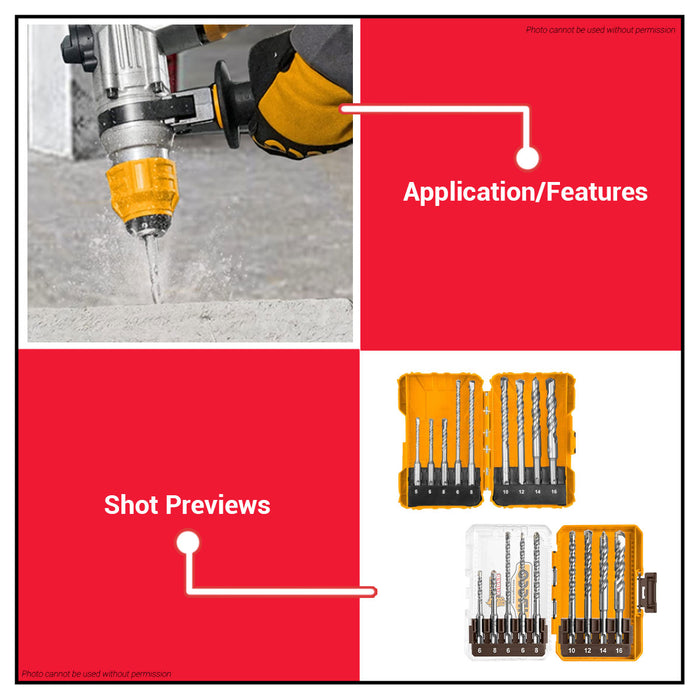 INGCO 9pcs SDS Plus Hammer Drill Bits Set AKDL30906 IHT