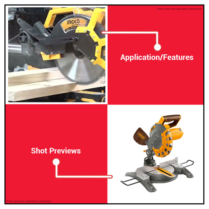 INGCO Aluminum Miter Mitre Saw Cutter 1400W 8 1/4" BMS14007 Cutting Machine •BUILDMATE• IPT
