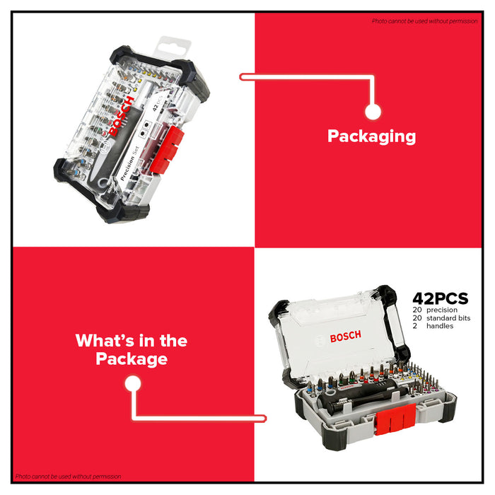 BUILDMATE Bosch 42pcs Precision Screwdriver Bit Set for Impact and Drill Driver Repair Hand Tool 2607002835 - BAX