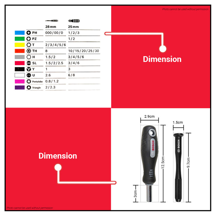 BUILDMATE Bosch 42pcs Precision Screwdriver Bit Set for Impact and Drill Driver Repair Hand Tool 2607002835 - BAX