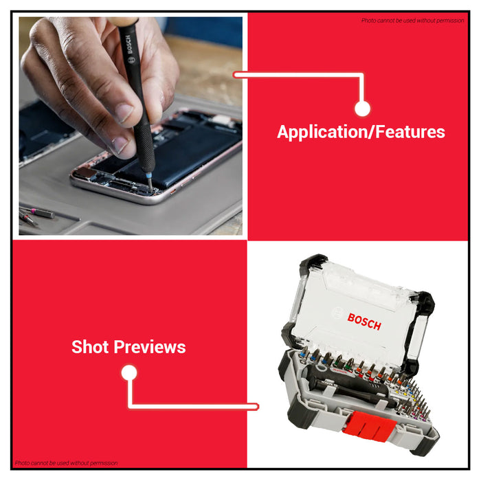 BUILDMATE Bosch 42pcs Precision Screwdriver Bit Set for Impact and Drill Driver Repair Hand Tool 2607002835 - BAX