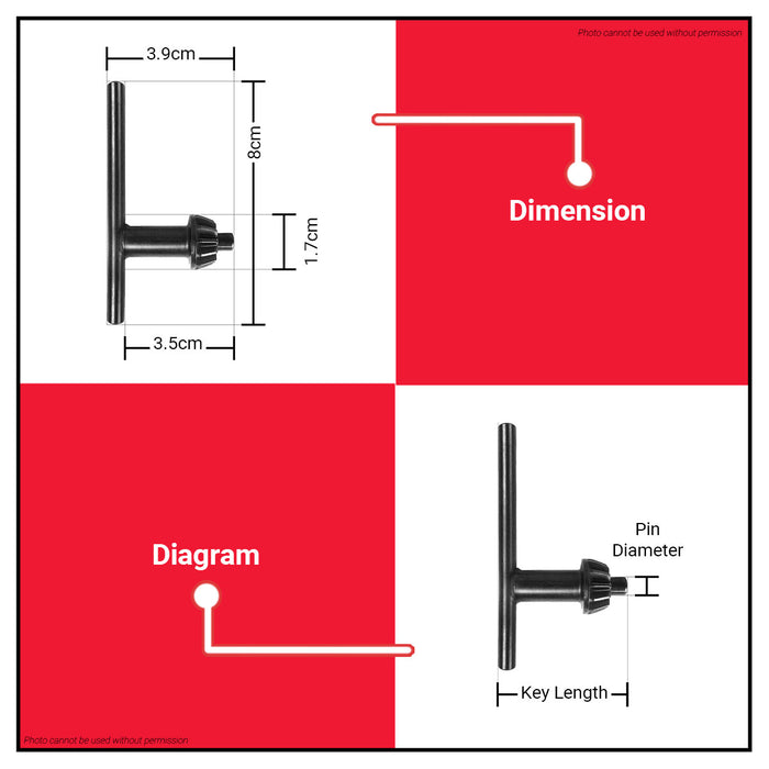 INGCO Drill Chuck Key 13mm/ 1/2" (80mm Length) Wrench for Drill Drilling Tool CK1301 •BUILDMATE• IHT