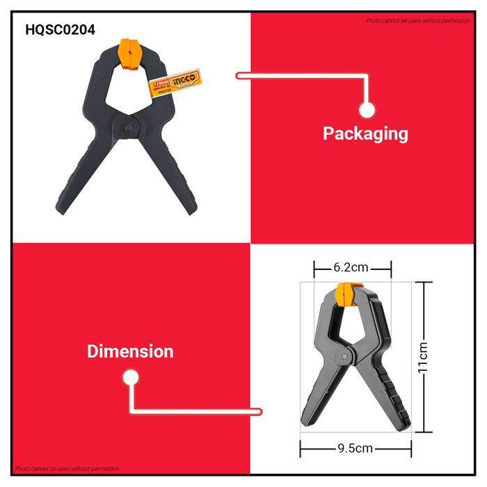 INGCO Spring Clamp 4" | 6" SOLD PER PIECE •BUILDMATE• IHT