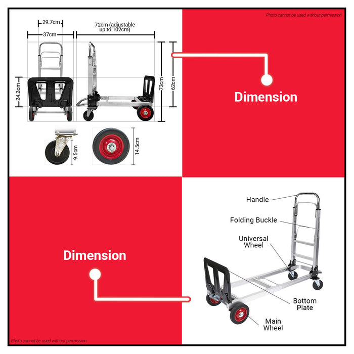 FUJIMA 2 in 1 Aluminum Hand Cart FT-HC450 •BUILDMATE•