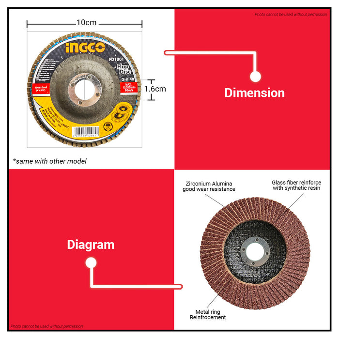 BUILDMATE Ingco Sanding Disc Sand Paper Disc Angle Grinder Paint Removal Deburr Metal Surface IHT