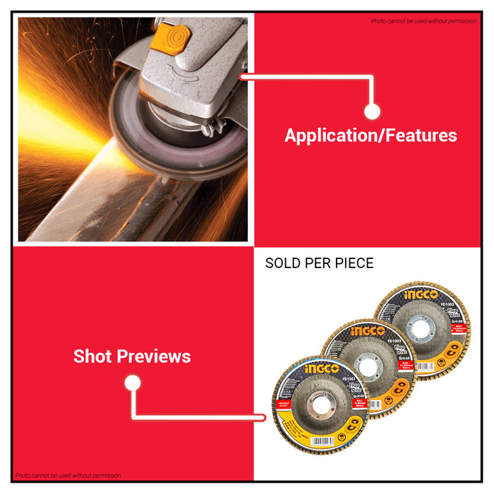 BUILDMATE Ingco Sanding Disc Sand Paper Disc Angle Grinder Paint Removal Deburr Metal Surface IHT