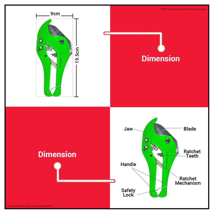 HOYOMA JAPAN MEGA 42mm PVC Plastic Pipe Cutter •BUILDMATE•