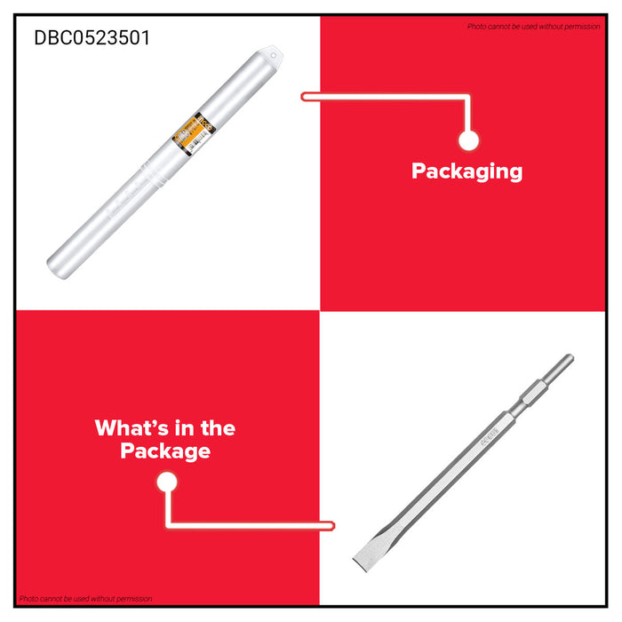 BUILDMATE Ingco Hex Chisel 17x350mm Flat / Pointed Hex Breaker Concrete Masonry Demolition & Chiseling Tool - IHT