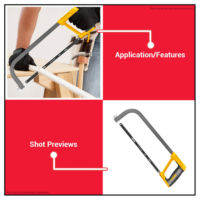 INGCO Hack Saw Hacksaw Frame Heavy Duty 12" HHFS3068 SUPER SELECT 100% ORIGINAL •BUILDMATE• HT2
