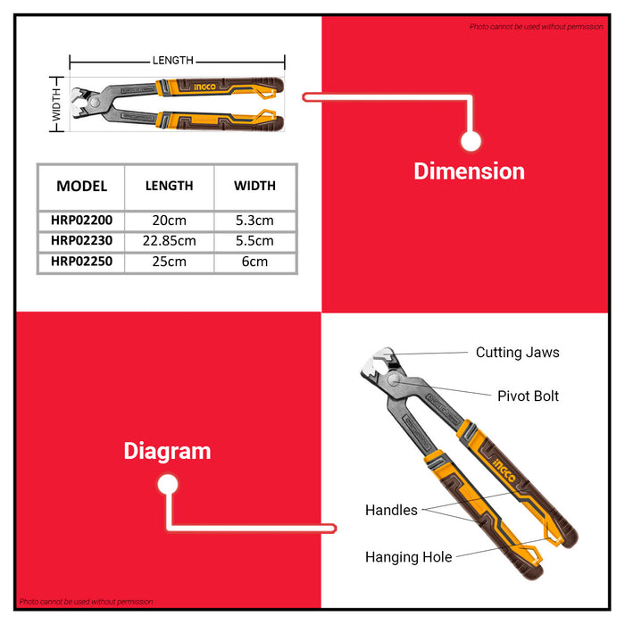 INGCO Rabbit Pliers Plier CR-V 8" | 9" | 10" SOLD PER PIECE •BUILDMATE• IHT