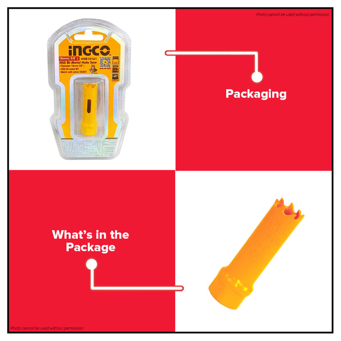 INGCO Hole Saw 16mm HSB10161 •BUILDMATE• IHT