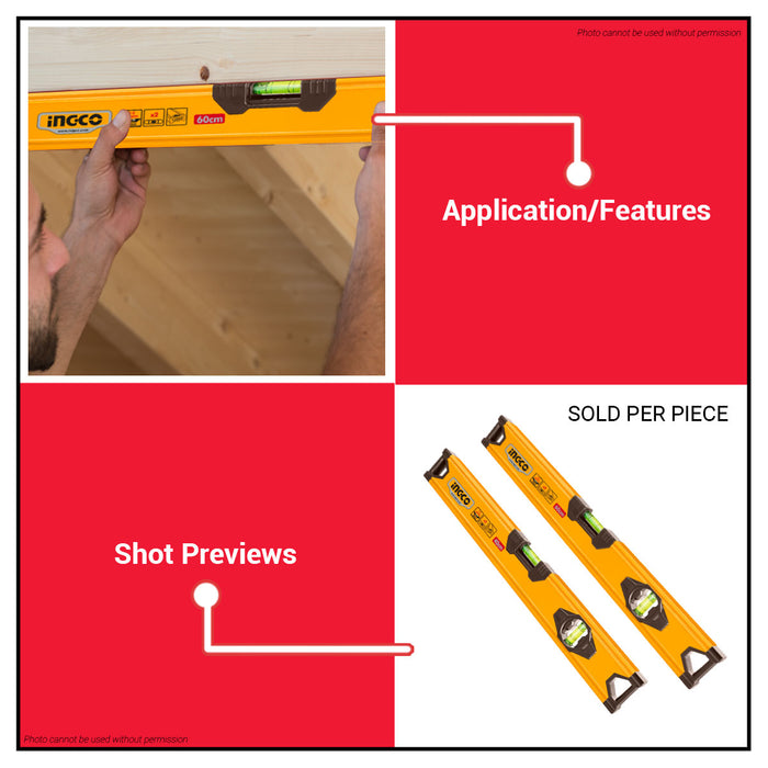 BUILDMATE Ingco 40CM Spirit Level SUPER SELECT Aluminum Leveling Bubble Lever Tool HSL58040 - IHTBUILDMATE Ingco 40CM Spirit Level SUPER SELECT Aluminum Leveling Bubble Lever Tool HSL58040 - IHT