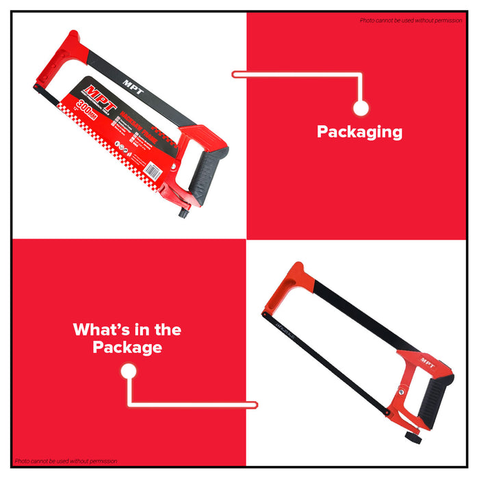 Buildmate x MPT Hack Saw Frame HD 12" Heavy Duty Steel Hand Tool MHF02002B-12