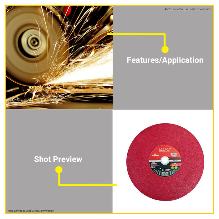MPT 14" Red Single Net Ultrathin Cutting Wheel 355MM MJS01001-35525R ACC • MOST PROFESSIONAL TOOLS •