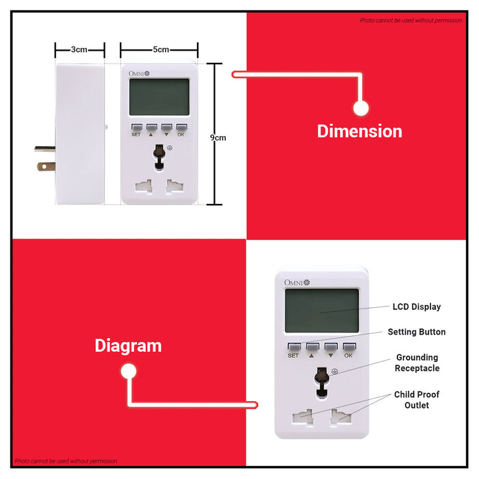 BUILDMATE Omni Mini Digital Power Reader 15A 90-250V MMA-DO2P-PK / MMAD02P-PK