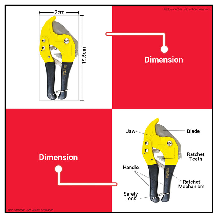 HOYOMA JAPAN MEGA 42mm PVC Plastic Pipe Cutter •BUILDMATE•