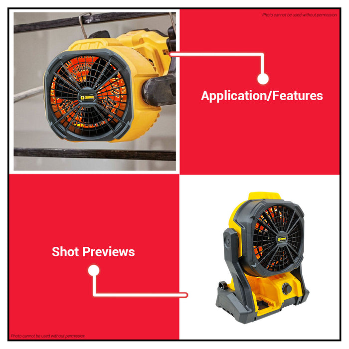 Powerhouse Fans Powerhouse 20V Cordless Wonder Fan 11