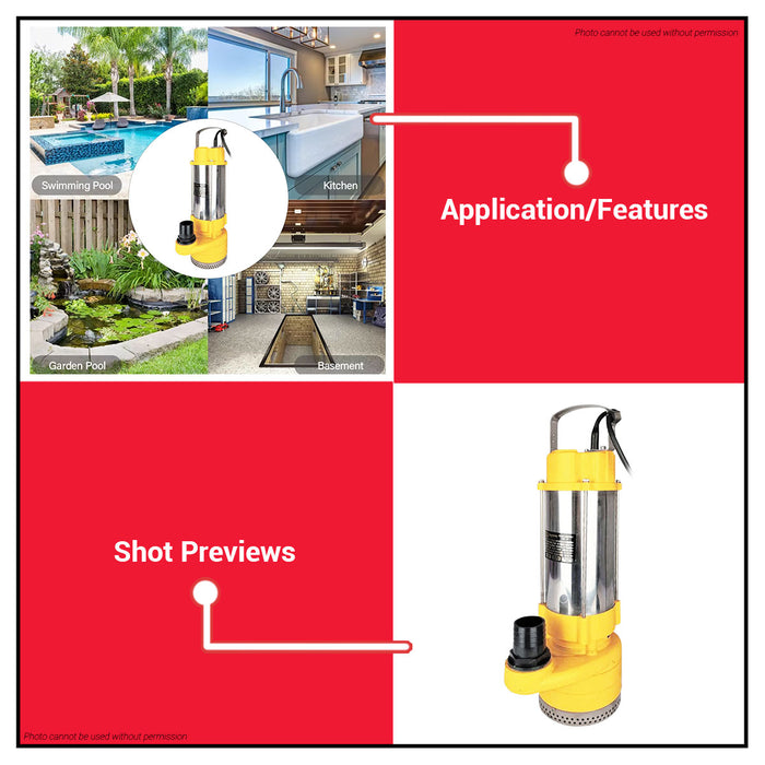 BUILDMATE Powerhouse High Head Clear Water Submersible Pump 2HP PH-CO-SUBHIHEAD-2HP - PHMB