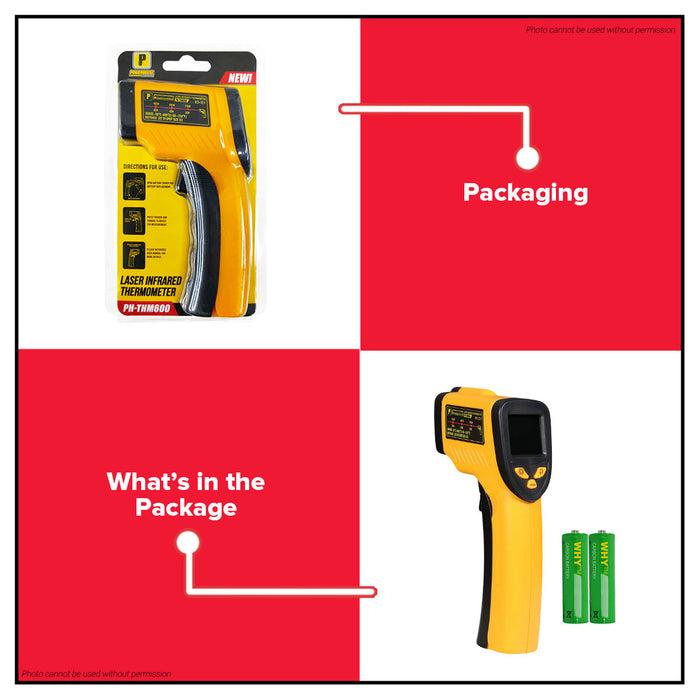 POWERHOUSE Laser Infrared Thermometer with Alarm PH-THM600 PHHT