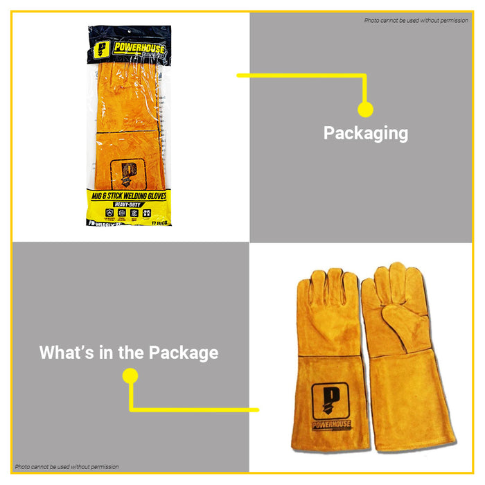 POWERHOUSE 18" Industrial Heavy Duty Cowhide Welding Gloves •BUILDMATE• PWTA