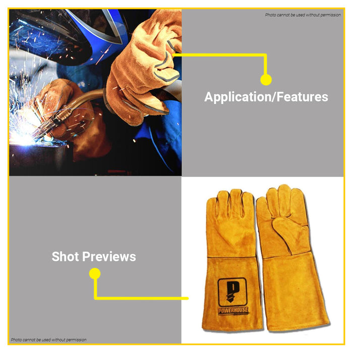 POWERHOUSE 18" Industrial Heavy Duty Cowhide Welding Gloves •BUILDMATE• PWTA
