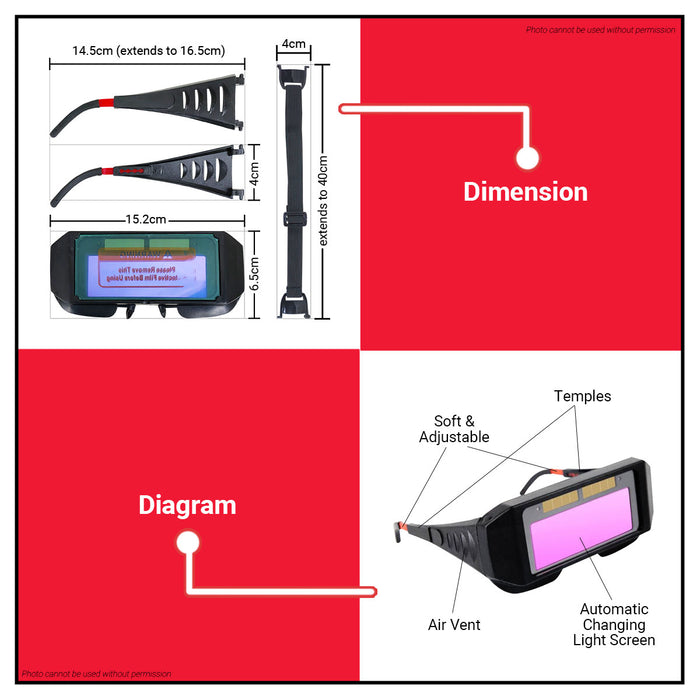 MAILTANK Auto Darkening Welding Goggles SH90 •BUILDMATE•
