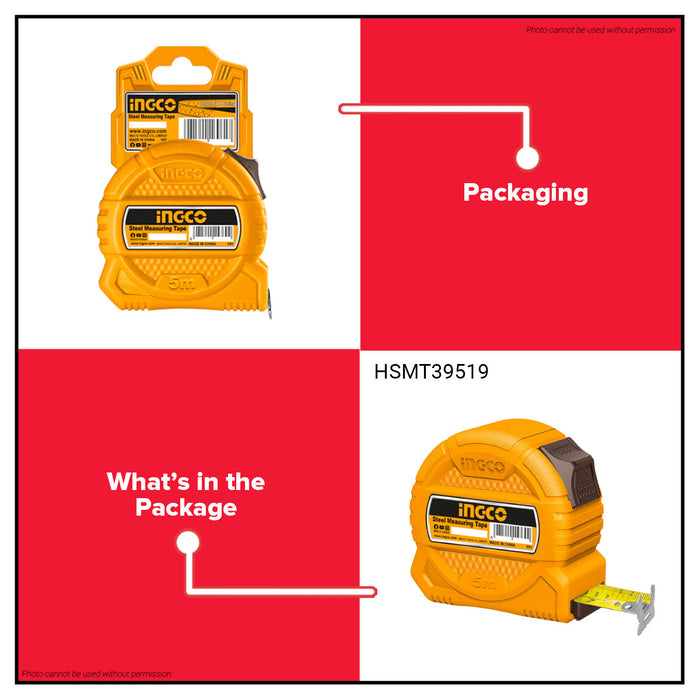 INGCO Steel Measuring Tape 3M | 5M | 8M With Metric And Inch One Button SUPER SELECT [SOLD PER PIECE]•BUILDMATE• HT2