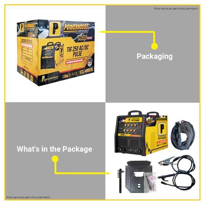 POWERHOUSE 250A AC-DC TIG / MMA 2IN1 PULSE SERIES Inverter Welding Machine Inverter Welder Weld Inverter Welder Machine TIG-250 AC/DC-PULS - PHWM