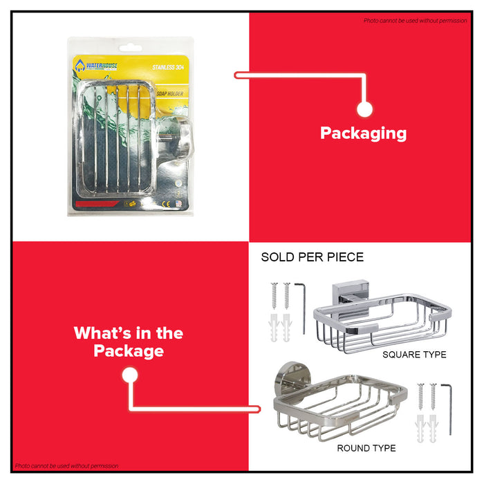 WATERHOUSE by POWERHOUSE Soap Holder Stainless 304  Round Type | Square Type •BUILDMATE• PHWH