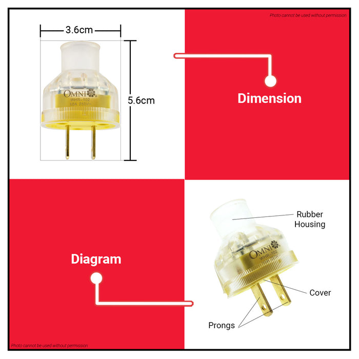 OMNI Rubber Plug Heavy Duty 10A 250V WHR-102 100% ORIGINAL / AUTHENTIC •BUILDMATE•