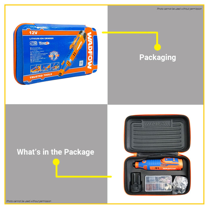 BUILDMATE Wadfow 12V Lithium-Ion Cordless Mini Die Grinder with Engraver Rotary Tool WRY1M121 - WCPT