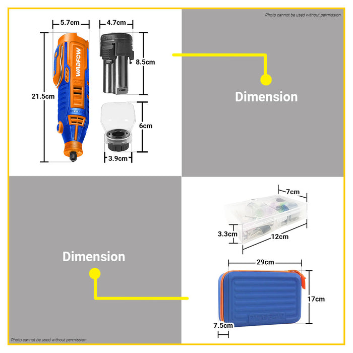 BUILDMATE Wadfow 12V Lithium-Ion Cordless Mini Die Grinder with Engraver Rotary Tool WRY1M121 - WCPT