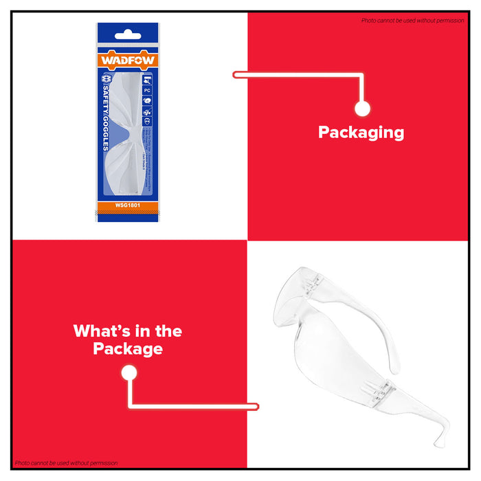 WADFOW 20g Safety Goggles Prevent UV Protective Eyewear Goggles Safety Glasses WSG1801 BUILDMATE WHT