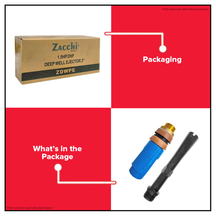BUILDMATE ZACCHI 2" Inch Deep Water Pump Ejector Only for 1HP Deepwell ZDWPI-2000S
