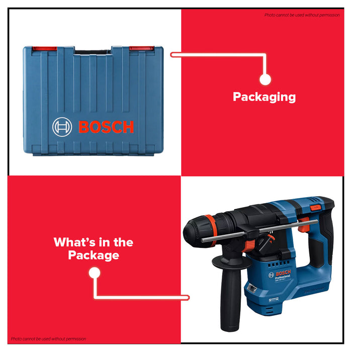 [SOLO] BOSCH 18V-18 X/ 18V-22 X Cordless Rotary Hammer SDS Plus with One Chuck with Case UNIT ONLY