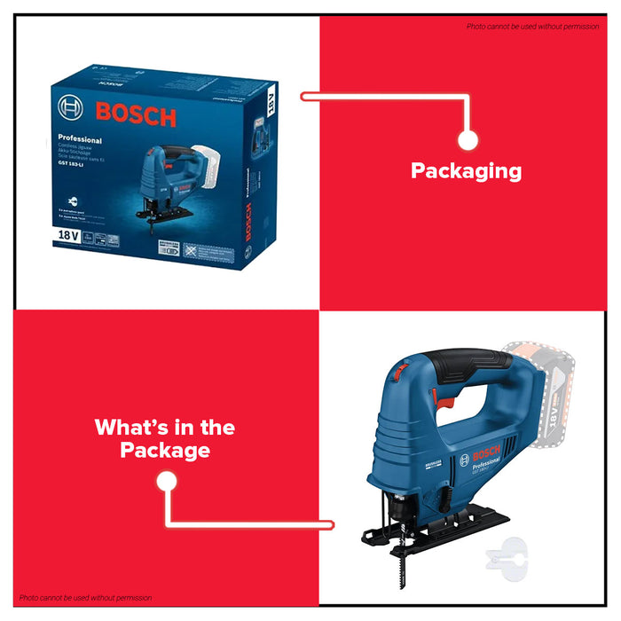 Buildmate x BOSCH Cordless PRO Jigsaw GST 183-LI 18V T-Shank 95mm Wood 06015B70L0