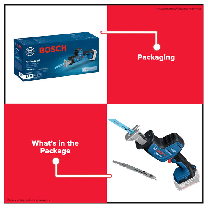 Buildmate x BOSCH Cordless Reciprocating Saw GSA 18V-24 18V 230mm Cutting 06016A51L0