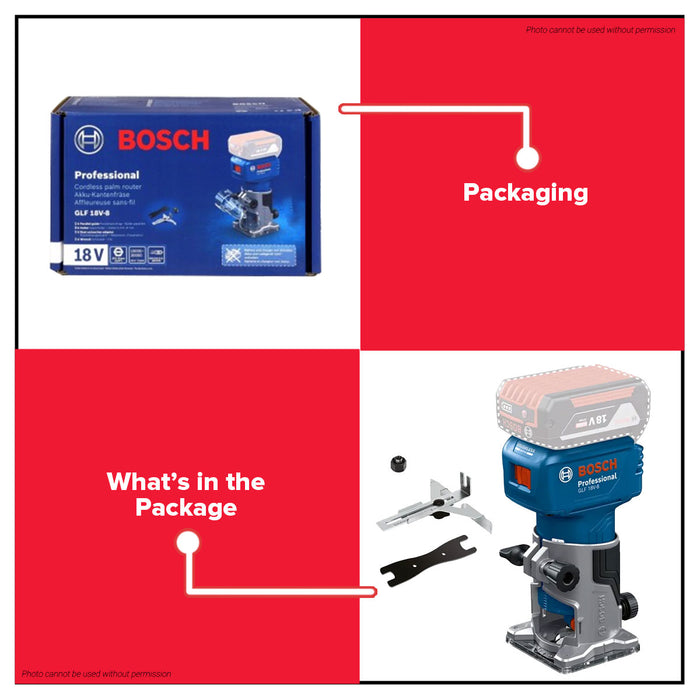 Buildmate x BOSCH Cordless Router GLF 18V-8 18V Brushless Wood Trimmer 06016C60L0