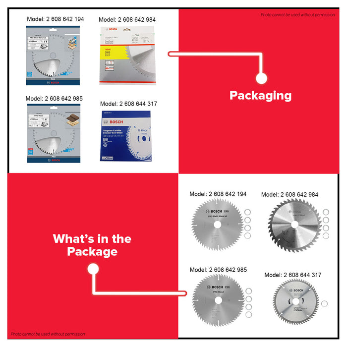 BUILDMATE Bosch Circular Saw Blade Wheel 7-1/4" 40T | 60T Standard for Wood Blade Saw Blades • BAX