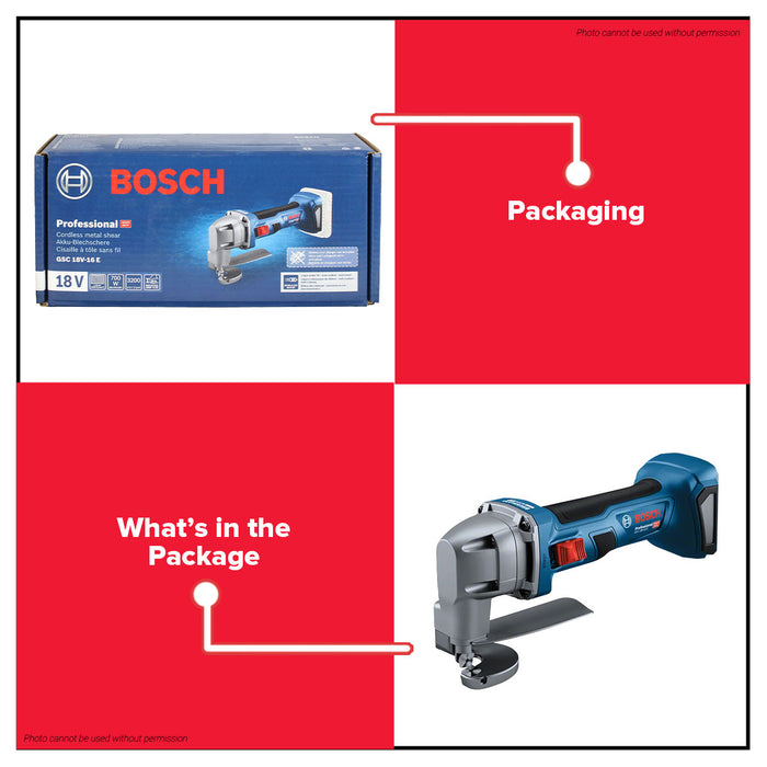 Buildmate x BOSCH SOLO 18V Portable Brushless Cordless Metal Shears 1.6MM Heavy Duty Cutter GSC 18V-16 E 0601926300 BLC