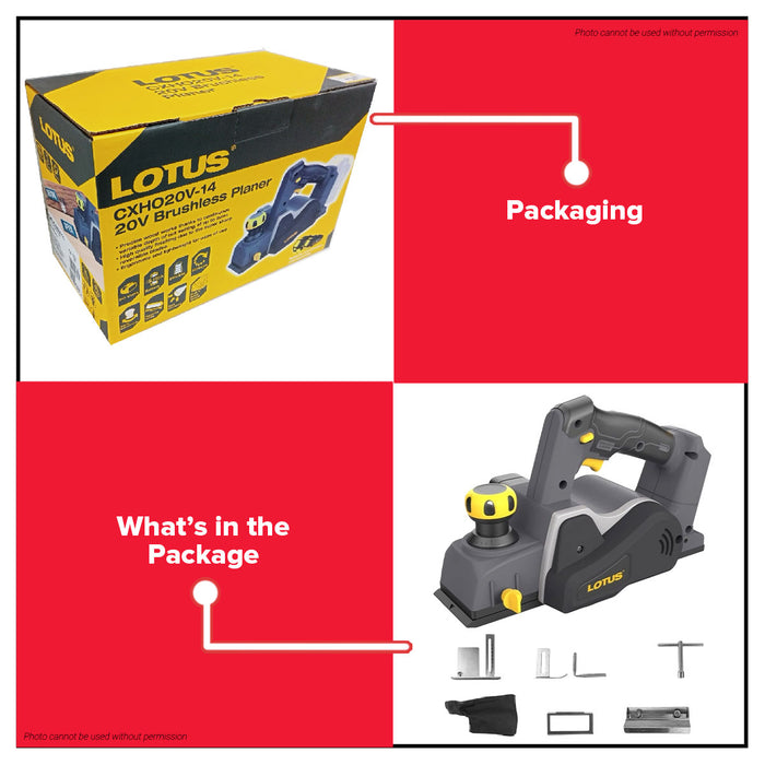 LOTUS 20V Cordless Planer CXHO20V-14 &nbsp;BARE UNIT ONLY &nbsp;for Soft and Hard Wood LPT