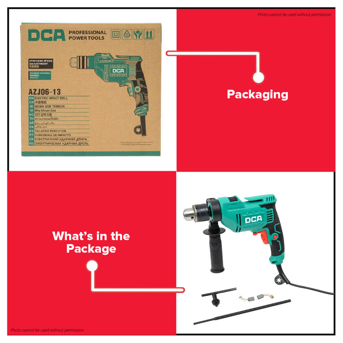 Buildmate x DCA 710W Heavy Duty Electric Impact Drill 13mm Variable Speed AZJ06-13