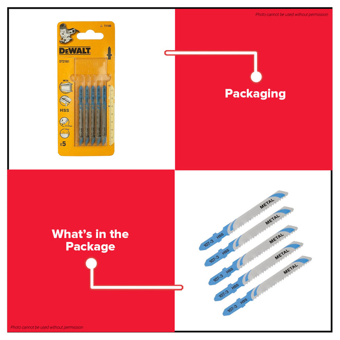 Buildmate x DEWALT 76mm Metal Jigsaw Blade T118B 5pcs DT2161-QZ