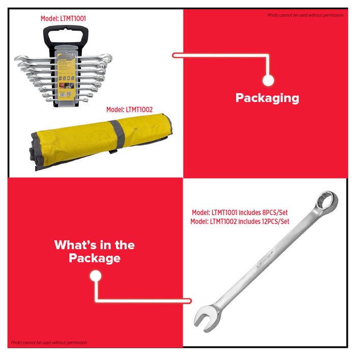LOTUS 8pc & 12pc Combination Wrench Set For Automotive & DIY LHT