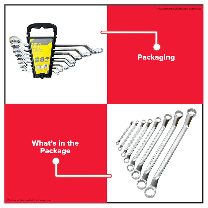 LOTUS 8pcs Box Wrench Set For Auto Repair, DIY, Mechanical & Workshop LTMT1003 LHT